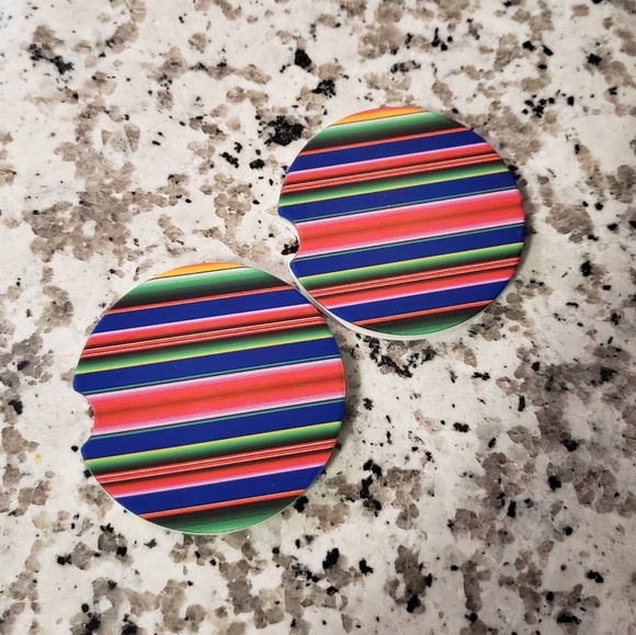 Car Coasters {Set of 2: Serape} - Picture 1 of 2